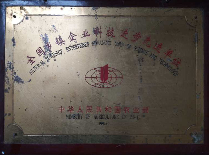 全國鄉(xiāng)鎮(zhèn)企業(yè)科技進步先進單位